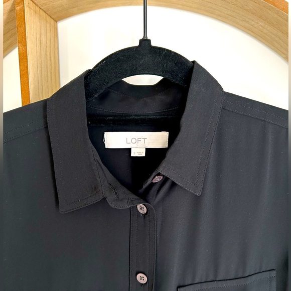 LOFT Black Button-up - Picture 3 of 4